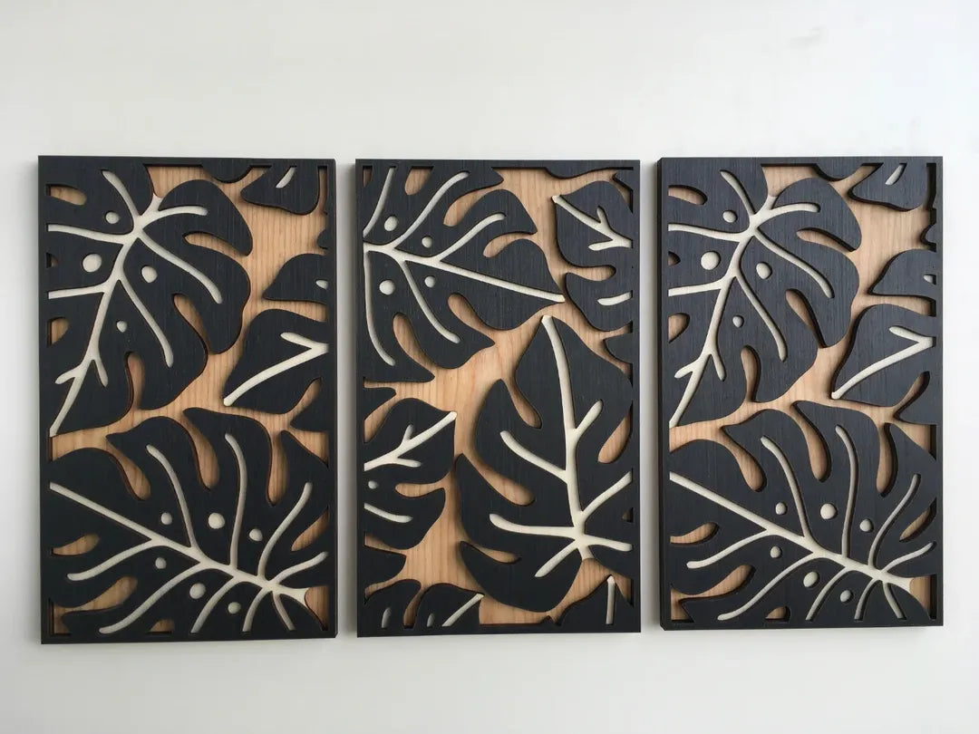 ✨ Kit Cadre Monstera Chic 3D – 3 Pièces