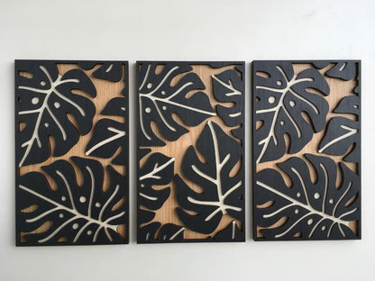 ✨ Kit Cadre Monstera Chic 3D – 3 Pièces